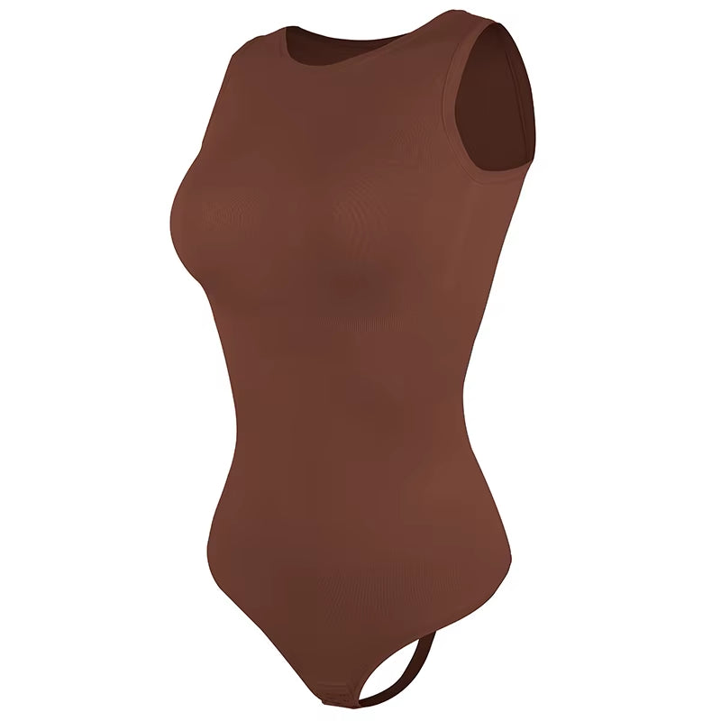 MISSMOLY Bodysuits Sexy Sleeveless Crew Neck Shapewear Thong for Womens Waist Trainer Tanks Tops Slim Tummy Control Body Shaper